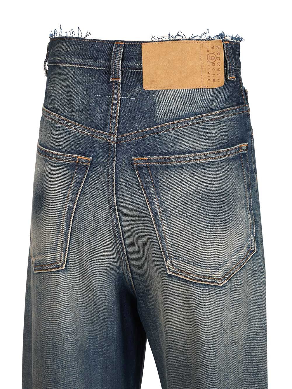 Mm6 Maison Margiela Wide-Leg Jeans - Blu | 5e4d2a8873fa61582541efdfdca35b0059e5ec97