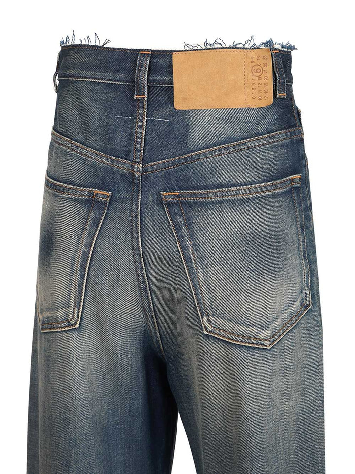 Mm6 Maison Margiela Wide-Leg Jeans - Blu | 5e4d2a8873fa61582541efdfdca35b0059e5ec97
