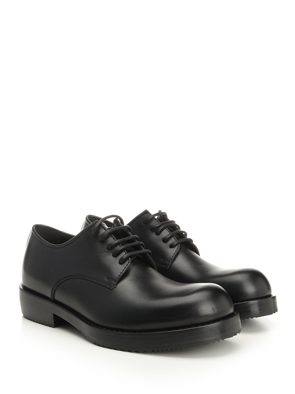 Dries Van Noten Leather Derby Shoe Lace-Up Shoes - Nero | 204d22c1af981e9c339ebe35510389225cc0a841