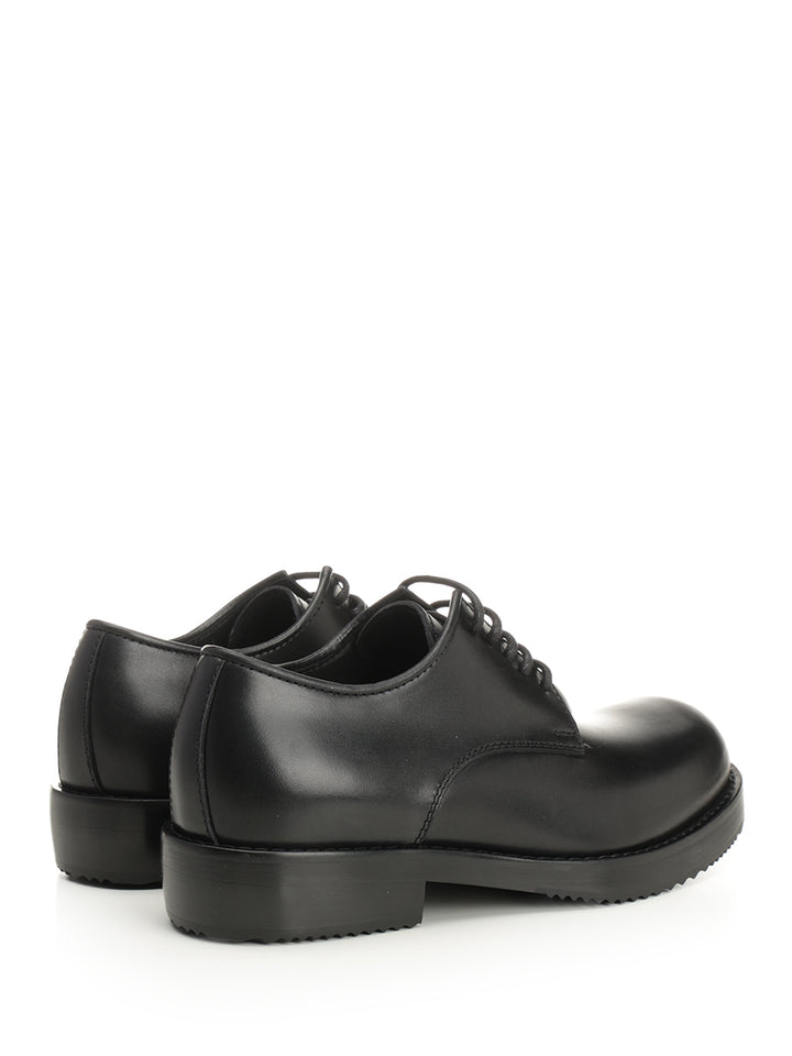 Dries Van Noten Leather Derby Shoe Lace-Up Shoes - Nero | 5ec35b2e8f8f916f1cf04331717645b28a5fc408
