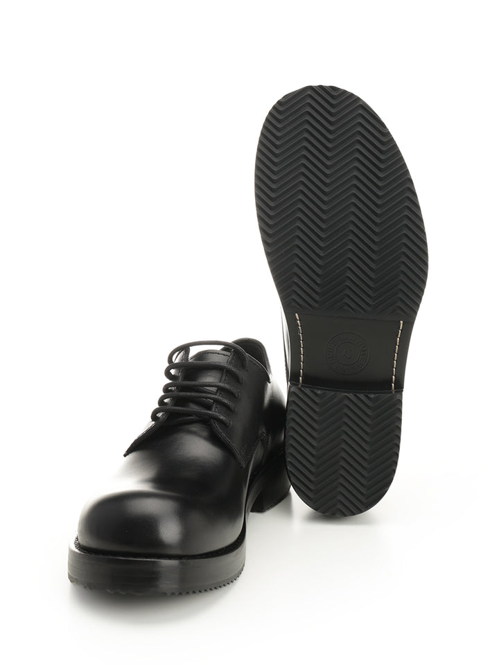Dries Van Noten Leather Derby Shoe Lace-Up Shoes - Nero | 76c66b0242c44b0c50627ddfdc305a425e59b274