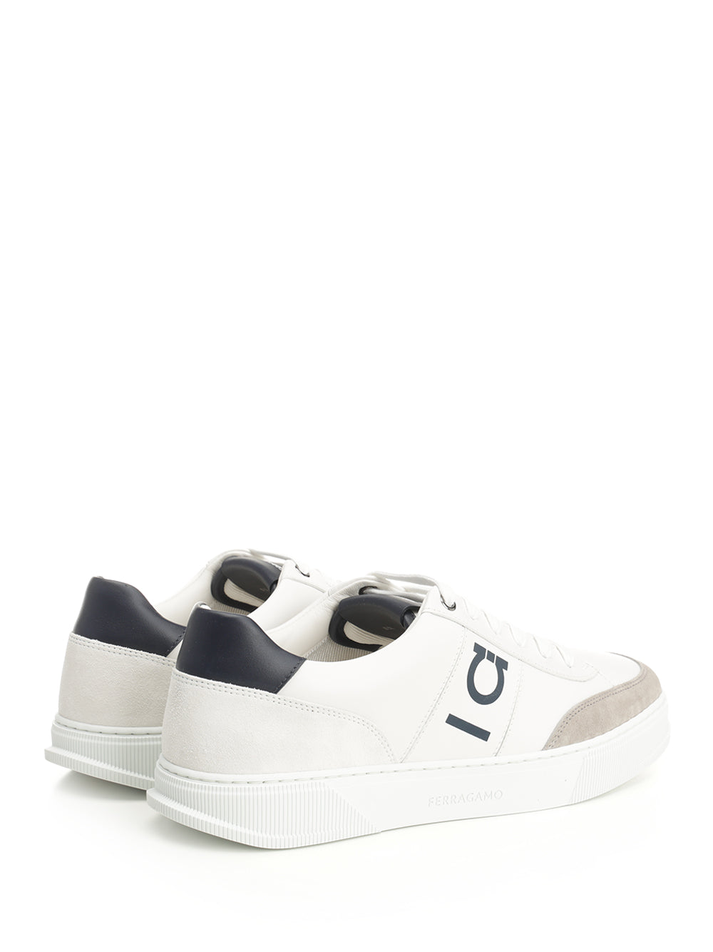 Ferragamo Low-Top Sneaker With Gancini Sneakers - Bianco | 61d8e0f57f147801e88d96ce2d927f206fc9cfb7