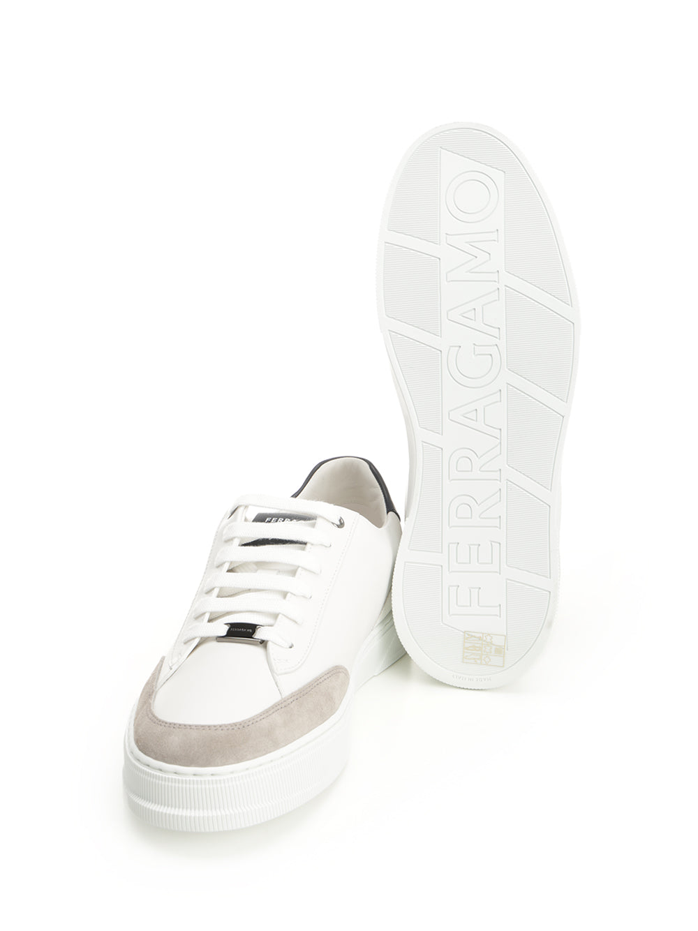 Ferragamo Low-Top Sneaker With Gancini Sneakers - Bianco | 328ab41bdaf551f8703e99932e45d3b18cec984b