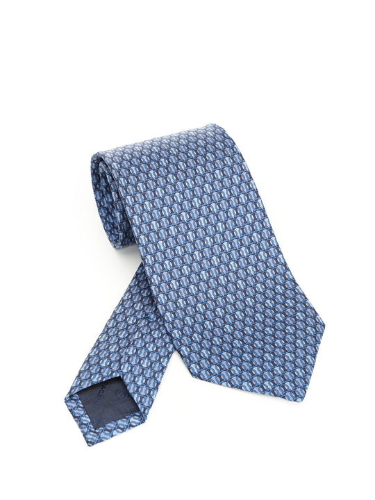 Ferragamo Monogram Ties And Bow Ties Blu