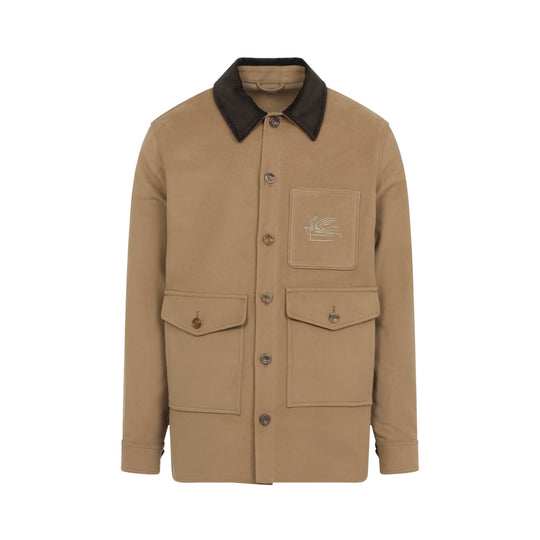 Dark Beige Cotton Outerwear