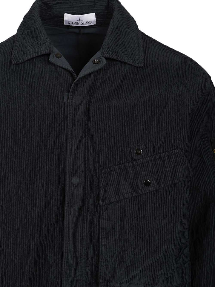 Stone Island Corduroy Overshirt Shirts - Blu | af73af430524fc0a7a5c3afd6dc3e3fa582eec61