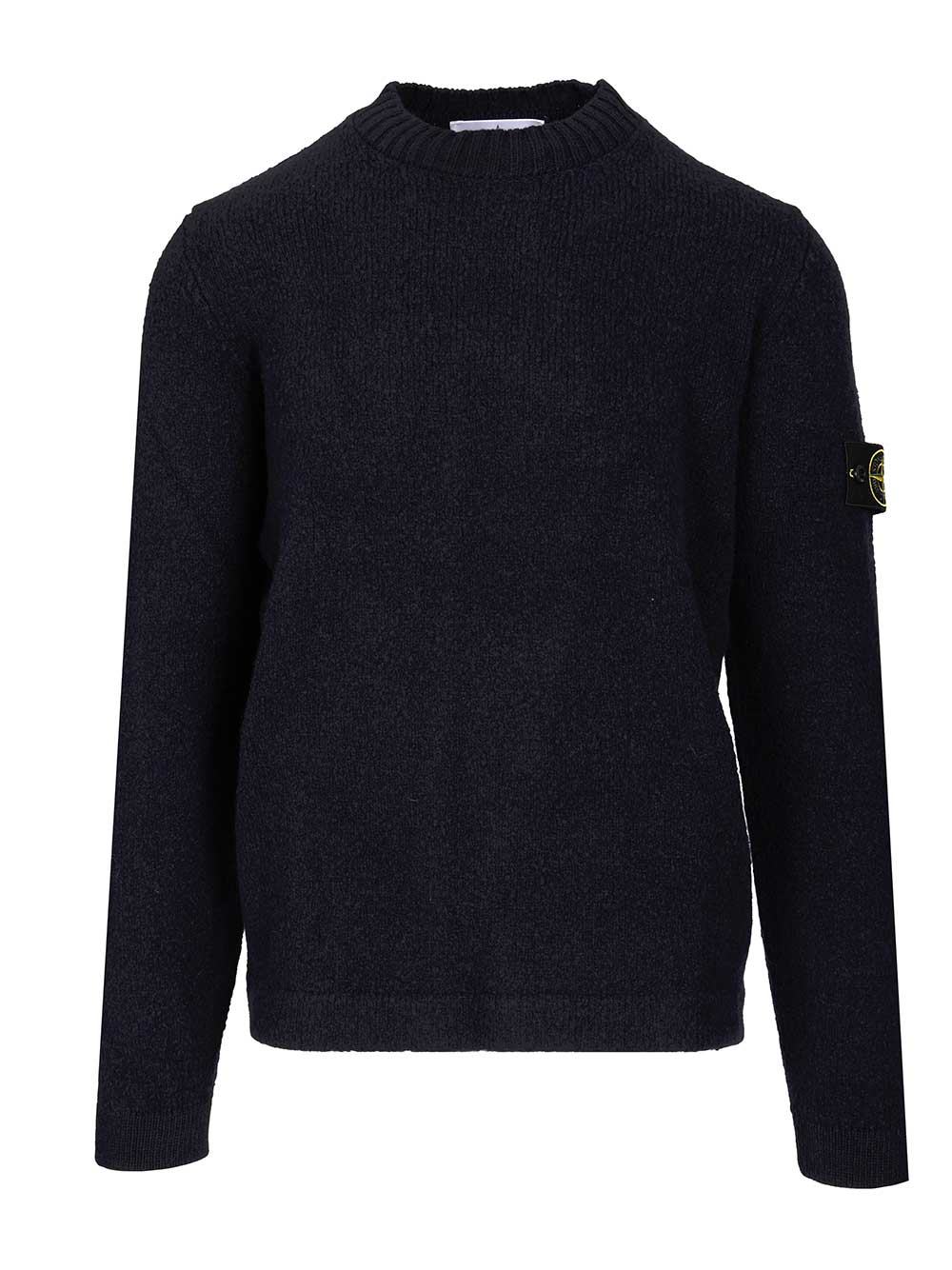 Stone Island Organic Cotton Crew Neck Sweater With English Ribs Knitwear - Blu | 8f1a9e89415bd434fd5fa88fd30274601df5e75f