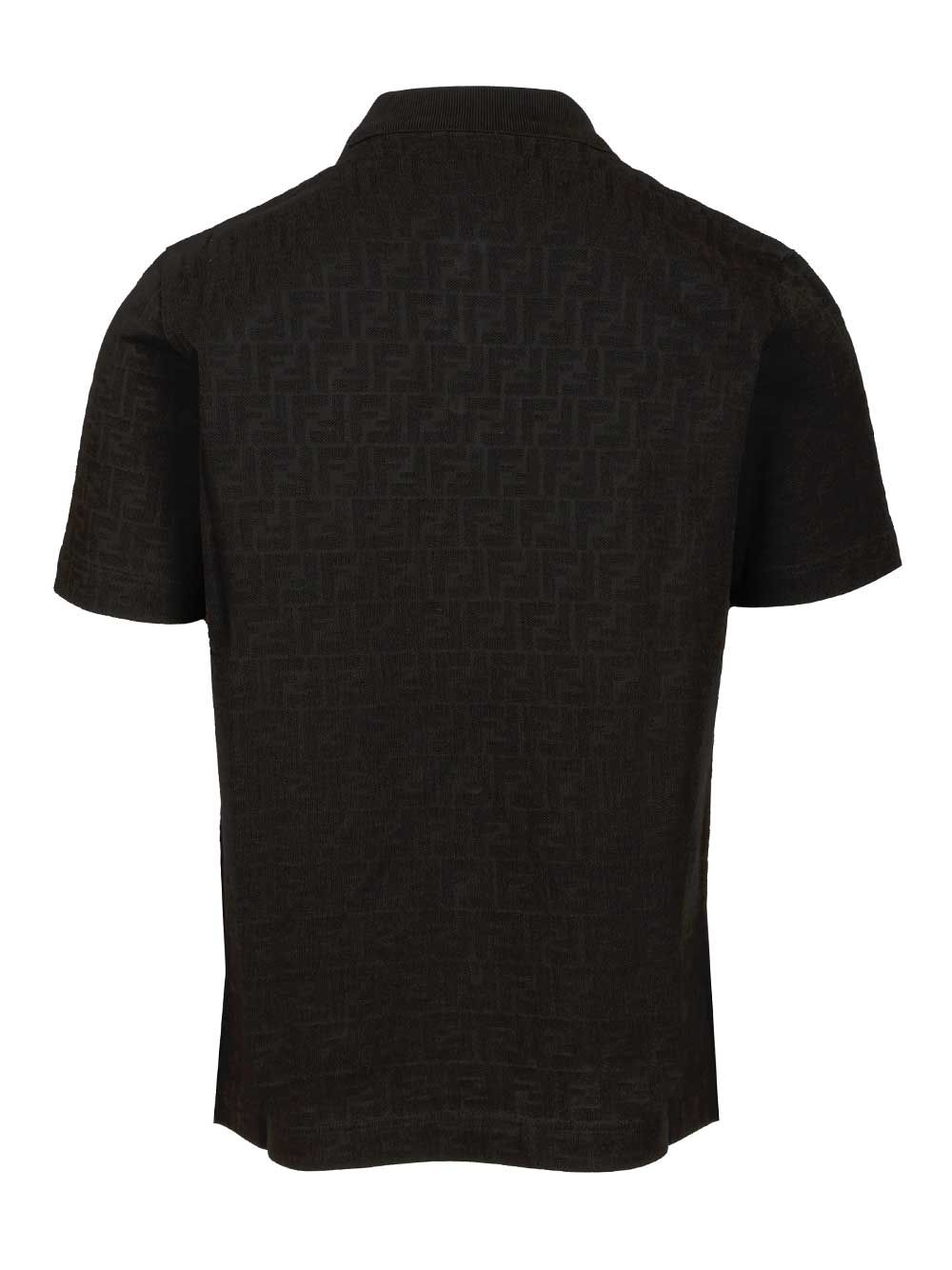 Fendi In Black Ff Piquet Jacquard Polo shirt - Nero | 279199ccaa9cf0e1f6494ed7da00211d9f740c52