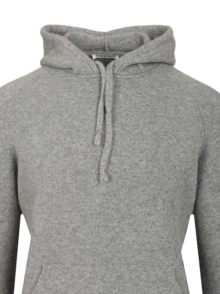 Al Duca D'Aosta Mohair Hooded Sweater Knitwear - Grey | b1b5fa74d264526d29d50488a5a56d737b703db0