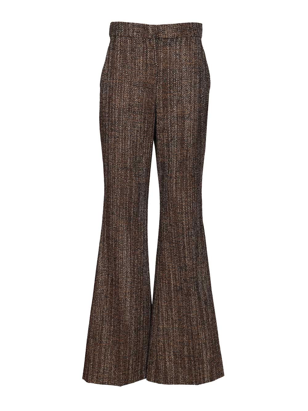 Fendi Rust Wool And Alpaca Trousers - Marrone | 8e76e995b26c3ec95d565106746e0414f896b0ed