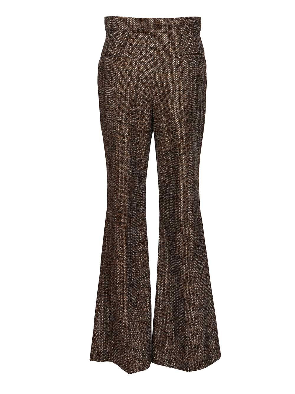 Fendi Rust Wool And Alpaca Trousers - Marrone | 6cfa230350d6c1e77074e8f413804a9fbccdc17a