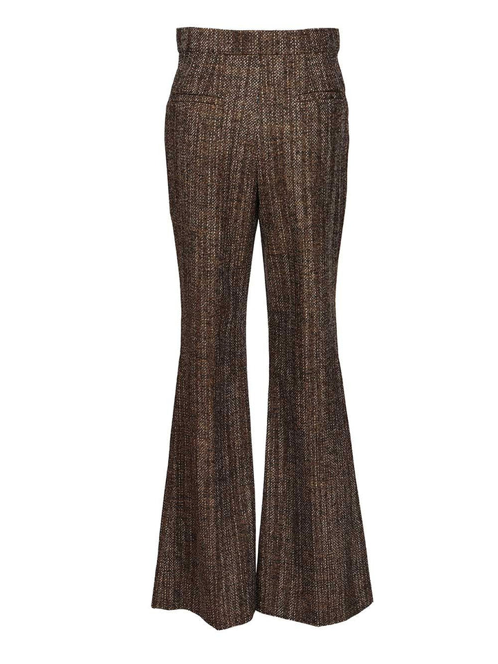 Fendi Rust Wool And Alpaca Trousers - Marrone | 6cfa230350d6c1e77074e8f413804a9fbccdc17a