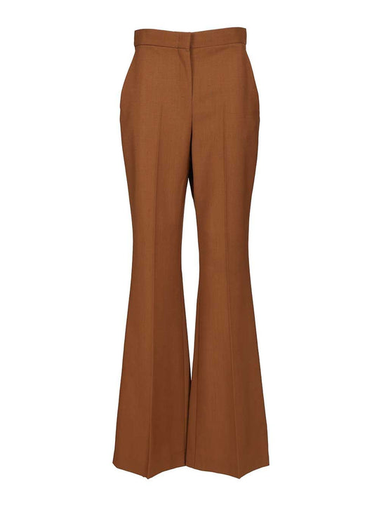 Brown Wool And Mohair Trousers Marrone