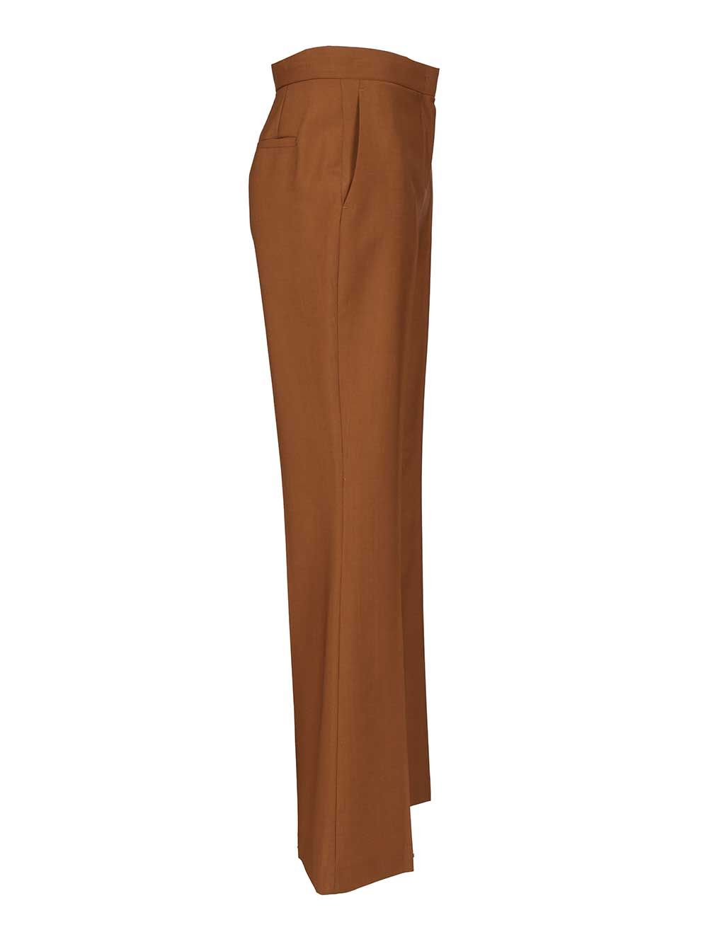Fendi Brown Wool And Mohair Trousers - Marrone | 7e849277d2af9d23aab5020dfbd81545ef93aeb7
