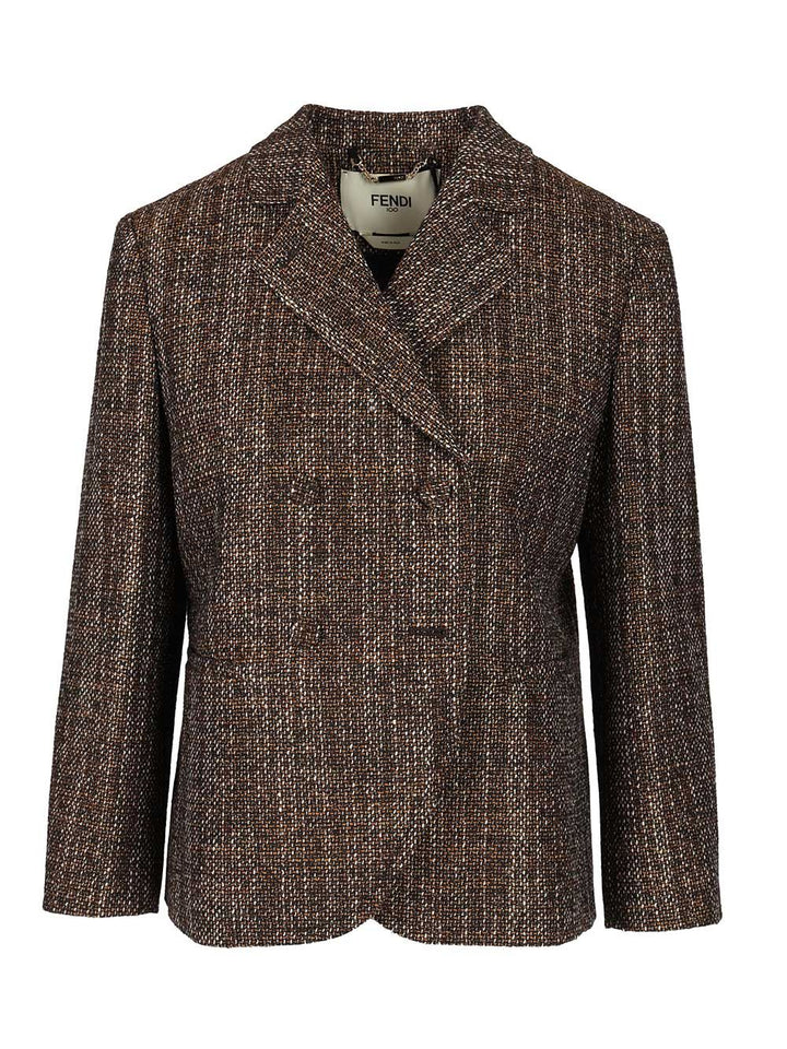 Fendi Rust Wool And Alpaca Jacket Giacche - Marrone | 3a9aa1b67863a2a3d73fdef50098bf680aad95a9