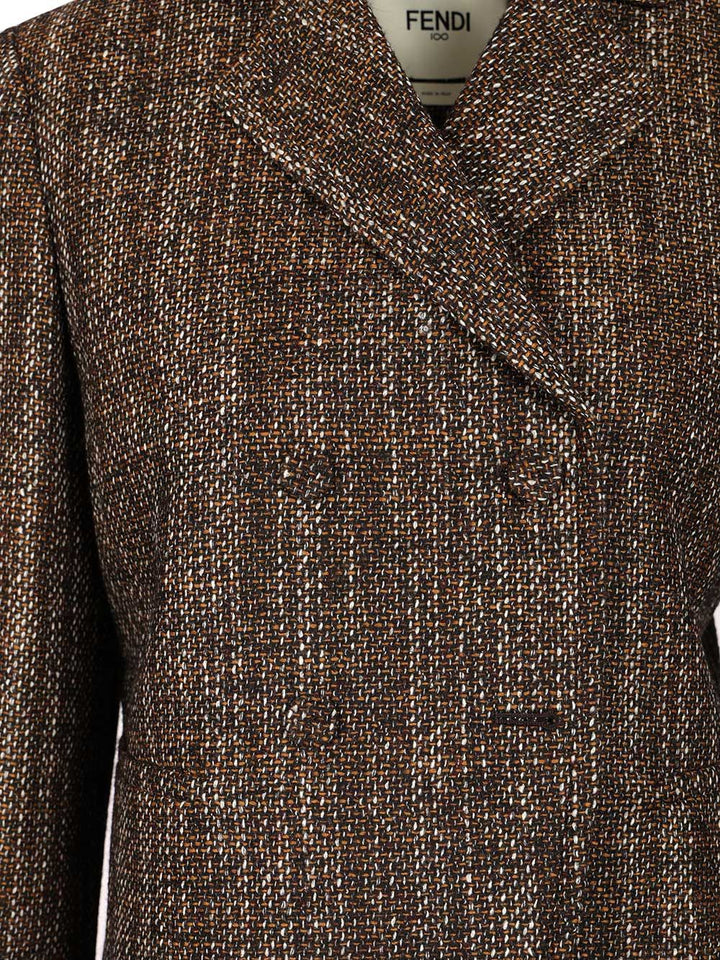 Fendi Rust Wool And Alpaca Jacket Giacche - Marrone | e763668984d5afcdff1ac9391cf31defa73418bf