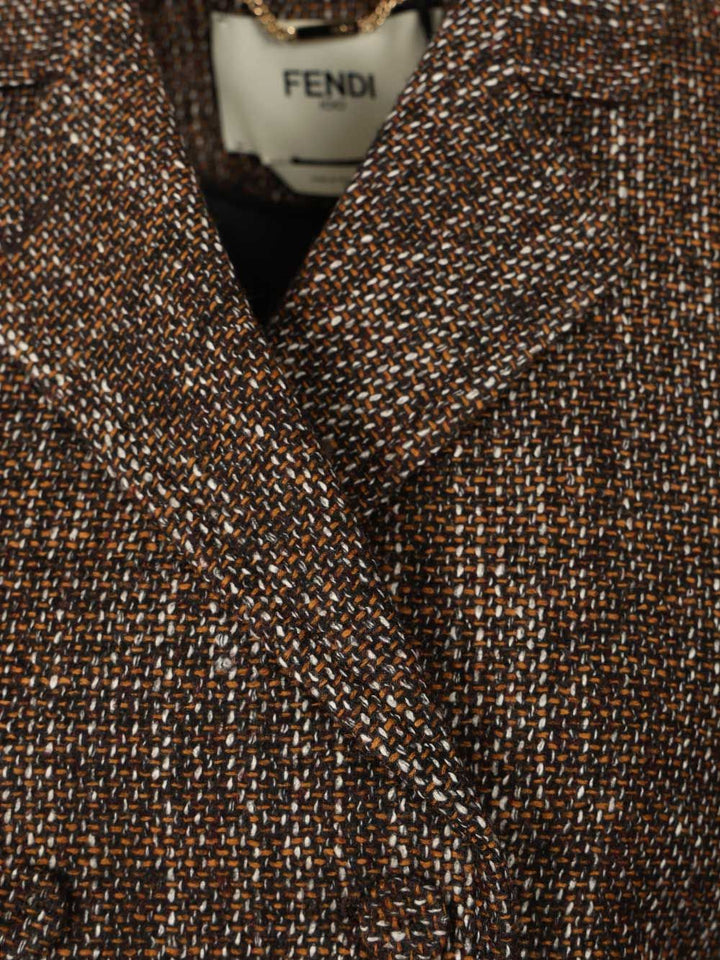 Fendi Rust Wool And Alpaca Jacket Giacche - Marrone | f4c1416e5818915643137136611498eaf693acdc