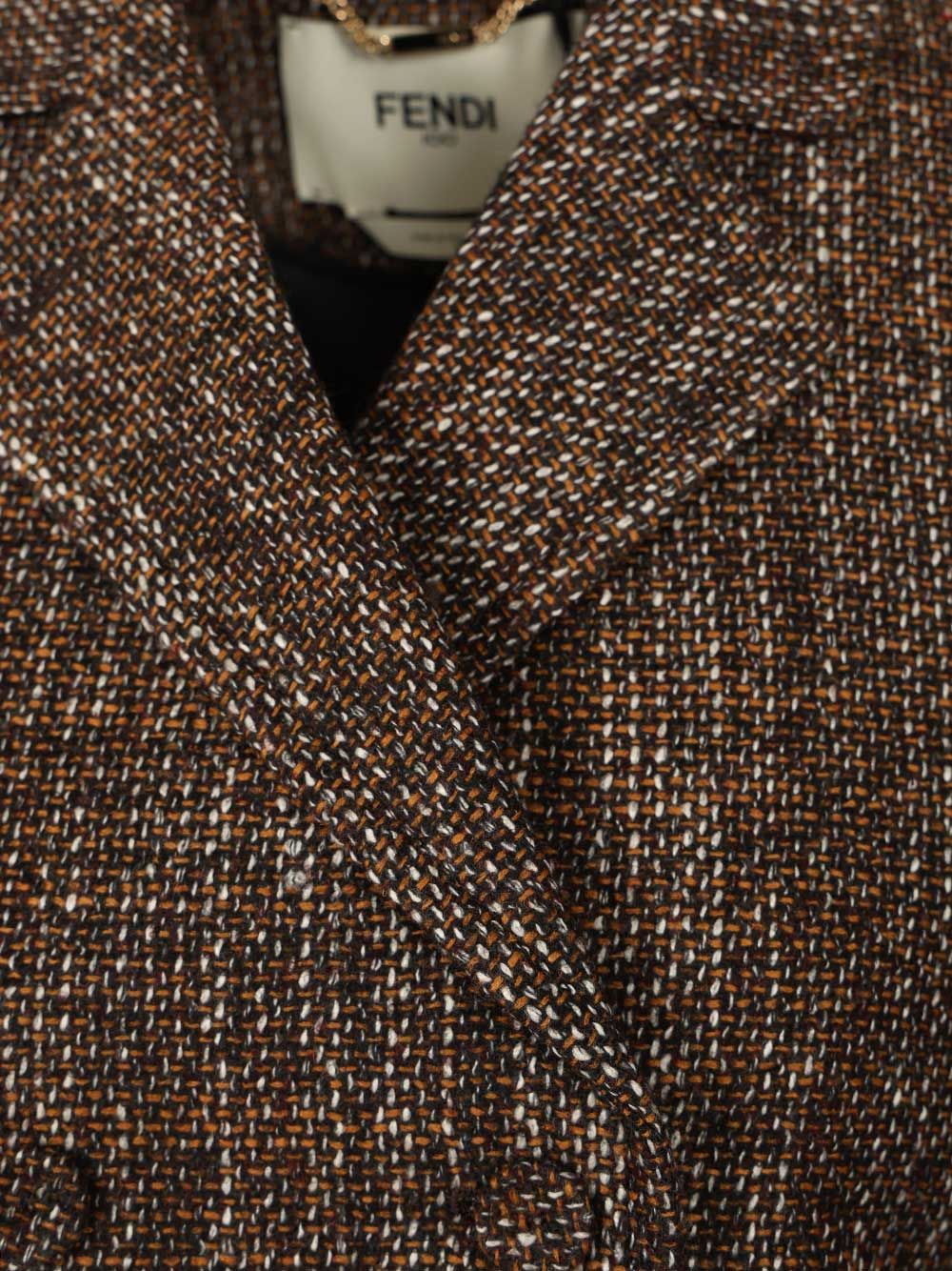 Fendi Rust Wool And Alpaca Jacket Giacche - Marrone | f4c1416e5818915643137136611498eaf693acdc