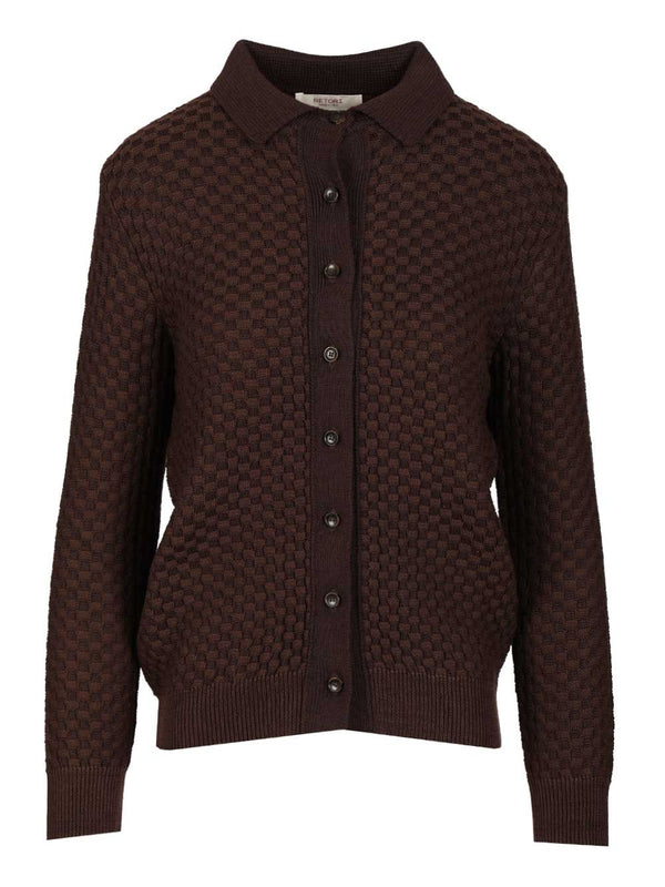 Knitted Cardigan Knitwear Brown