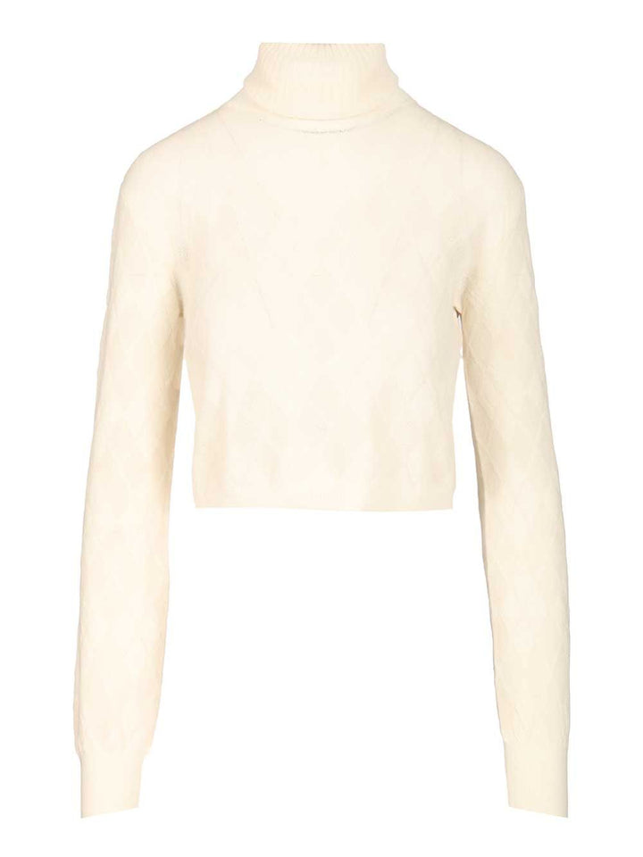 Retori Crop Top Knitwear - Bianco | 317dbb78bb2fe8434069cdb399046a34834851e2