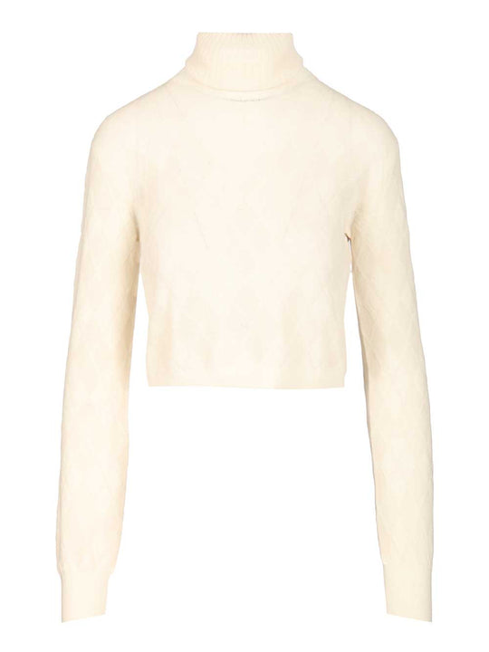 Crop Top Knitwear Bianco