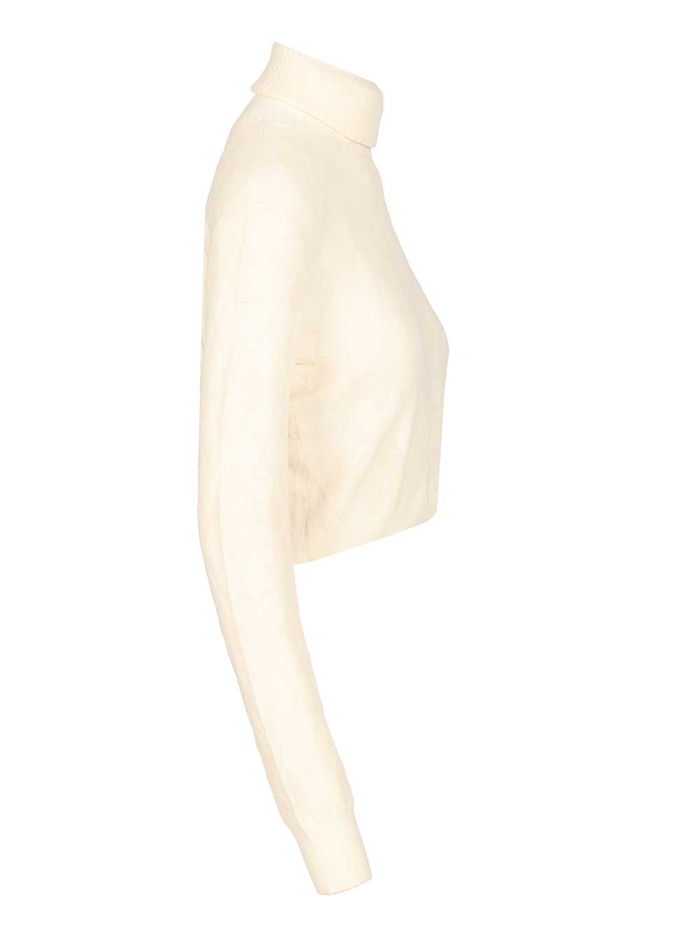 Retori Crop Top Knitwear - Bianco | f977be0d25c5fade88a3265b2ef05354193bd603