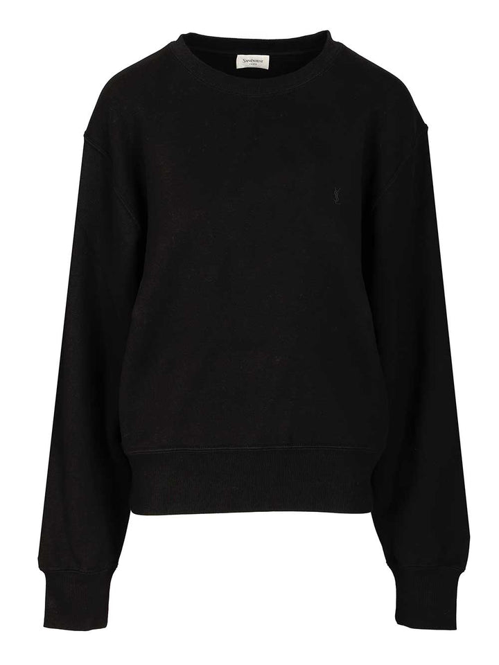 Saint Laurent Cassandre Cotton Sweatshirt Sweatshirts - Nero | f92b1c83624e3f0095c4963dfabaa2a54e55041d