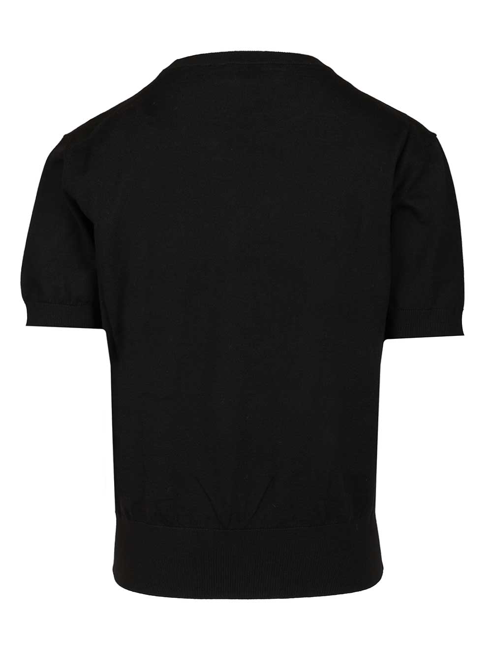 Saint Laurent Short-Sleeved Wool Sweater Knitwear - Nero | 408dde858f7c27e29b2ecf27b86a6975c9a6257c