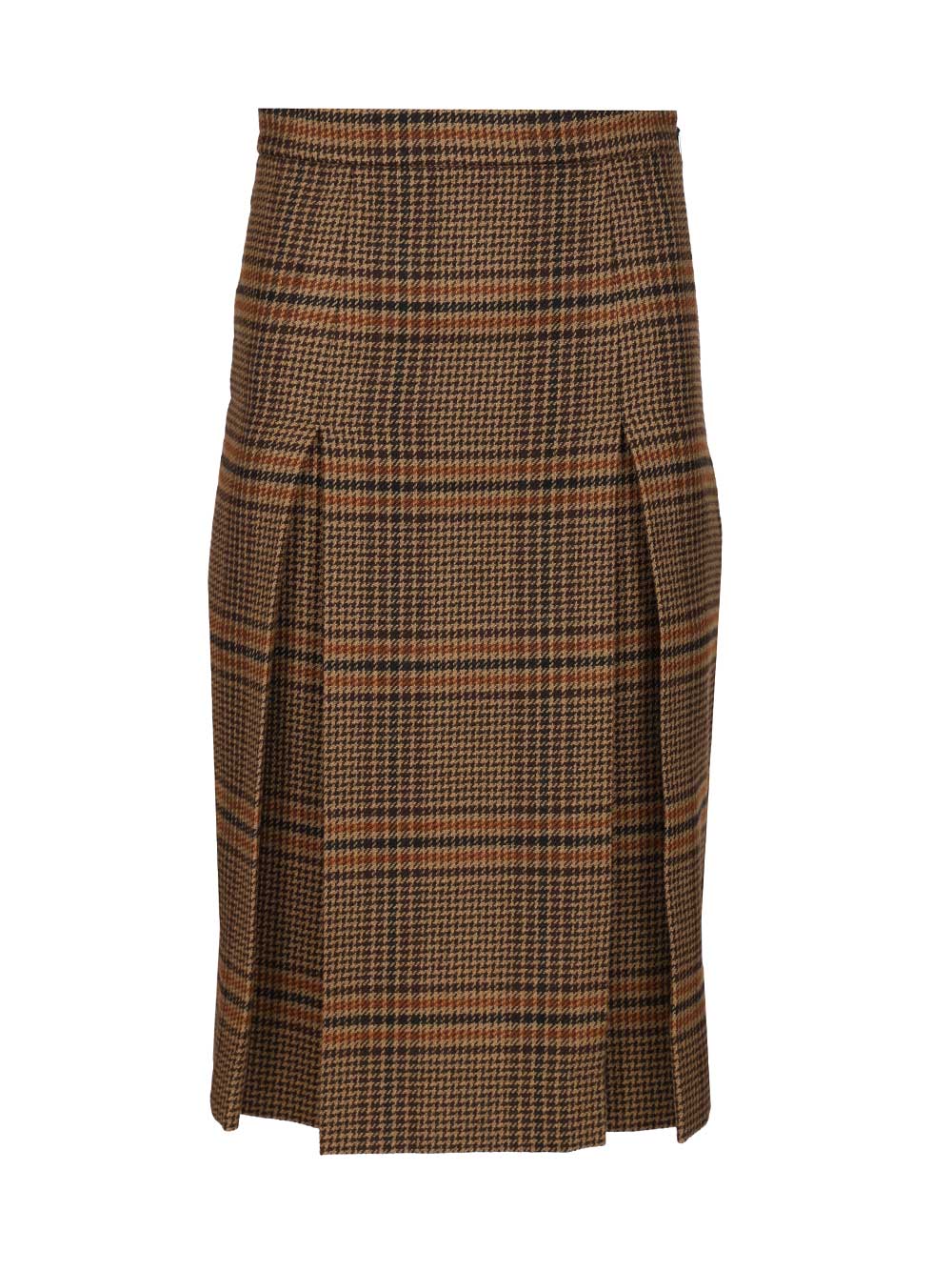 Saint Laurent Prince Of Wales Midi Skirt Gonne - Marrone | a0d2dfc3caff5c0d9ae55a8c3daac78388612ad0
