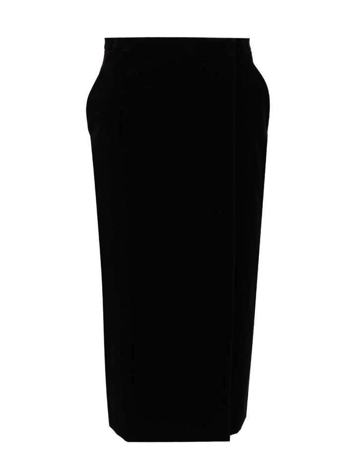 Saint Laurent Wrap Midi Skirt Gonne - Nero | 1c3186d987f471d346f0c5cc83fa1520b798d40e