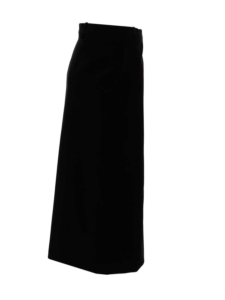 Saint Laurent Wrap Midi Skirt Gonne - Nero | 21b03ac3fb46b867d88b88697c1d36e6cb6a2400