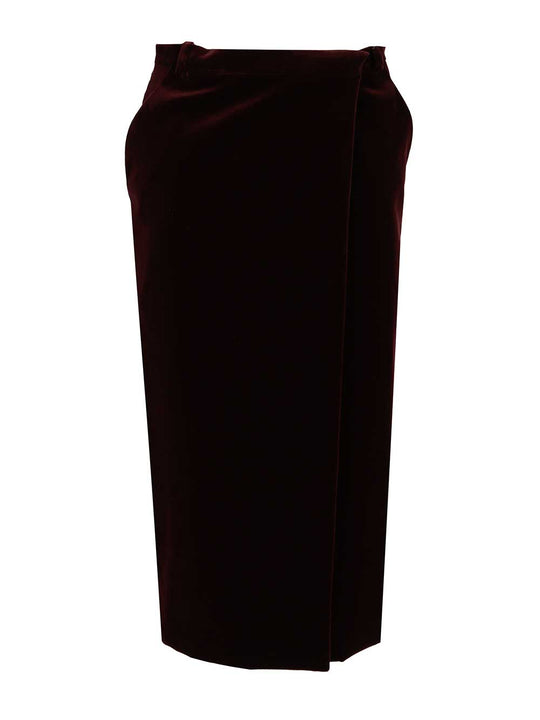Wrap Midi Skirt Gonne Bordeaux