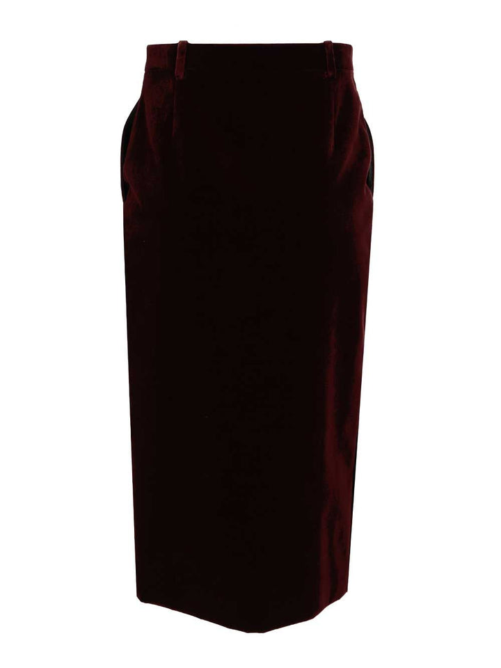 Saint Laurent Wrap Midi Skirt Gonne - Bordeaux | 0cb5b3f02c122feb812c2968e419eab828a86c9e