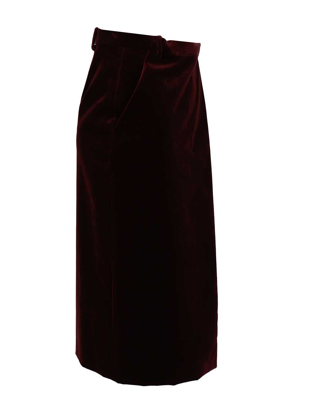 Saint Laurent Wrap Midi Skirt Gonne - Bordeaux | 3066b580b25d4ee29ce4308c1261365cb24abb74