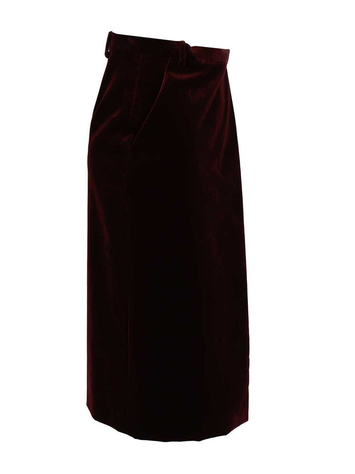 Saint Laurent Wrap Midi Skirt Gonne - Bordeaux | 3066b580b25d4ee29ce4308c1261365cb24abb74