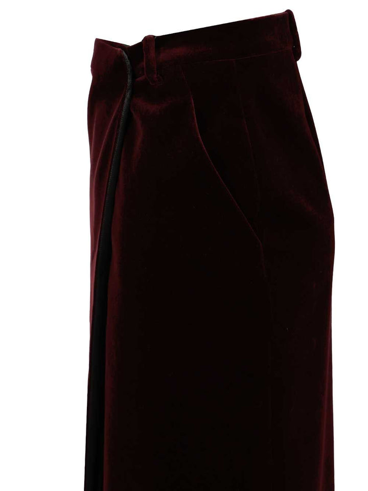 Saint Laurent Wrap Midi Skirt Gonne - Bordeaux | 7e00c88dcb5dd12e9c37e7fe89528f9c26f29b41