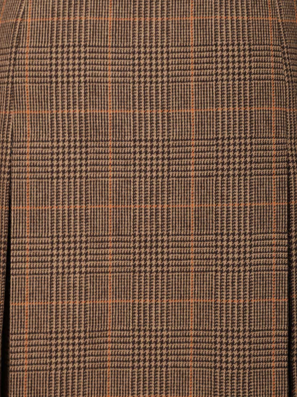 Saint Laurent Prince Of Wales Midi Skirt Gonne - Marrone | 661677186885a67ae84317e923605729ca531e66