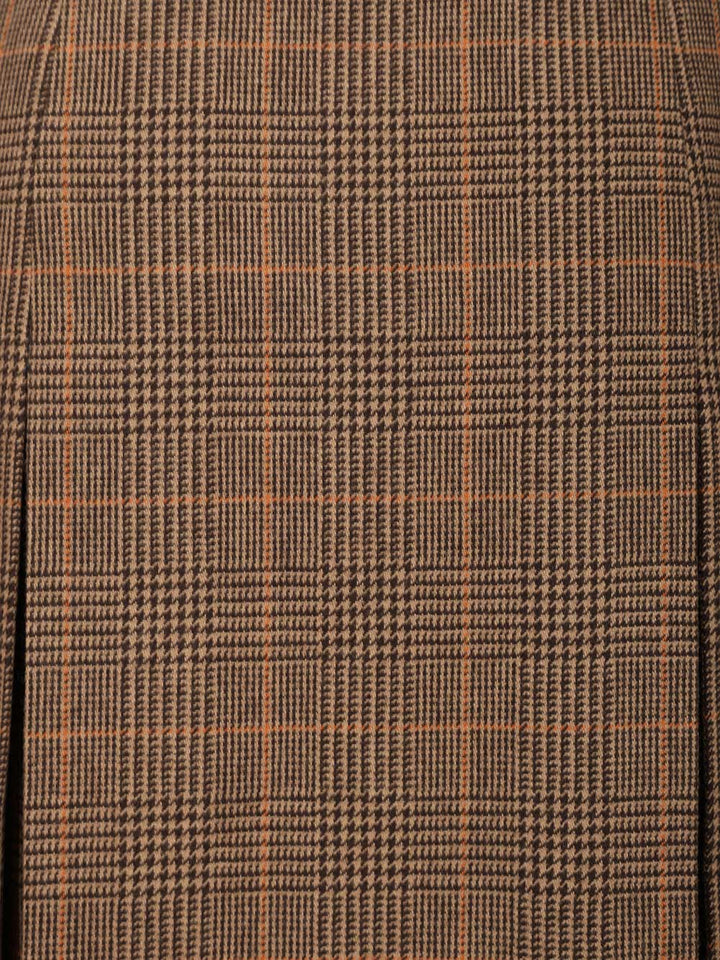 Saint Laurent Prince Of Wales Midi Skirt Gonne - Marrone | 661677186885a67ae84317e923605729ca531e66