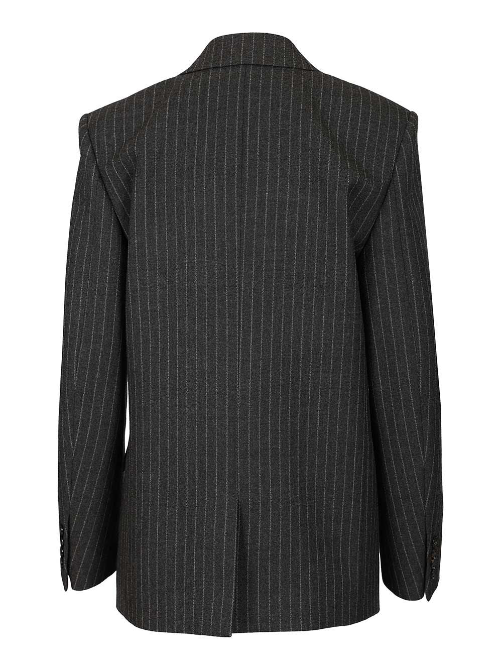 Saint Laurent Cassandre Double-Breasted Jacket Giacche - Grey | ffdd84b655c285d508966e569d34fe79af32fff6