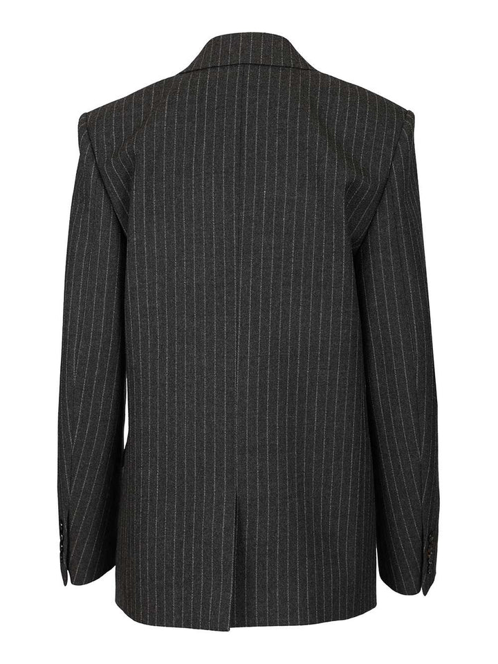 Saint Laurent Cassandre Double-Breasted Jacket Giacche - Grey | ffdd84b655c285d508966e569d34fe79af32fff6