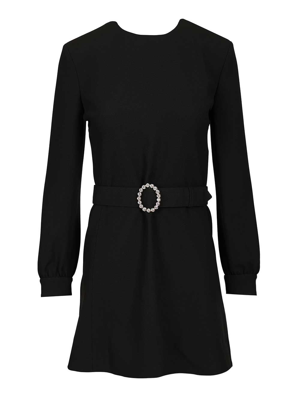 Saint Laurent Mini Dress In Sable Abiti - Nero | dd5235318390a1929eb6513d41d3e9be0676df5f