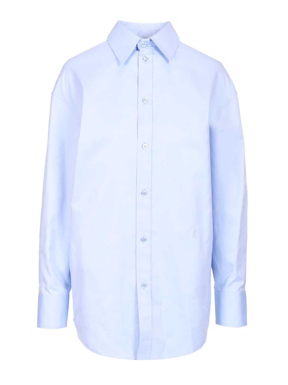 Saint Laurent Oxford Cotton Shirt Shirts - Light blue | e08065b2409b19b67f4790ca566ab1e0a9a26699