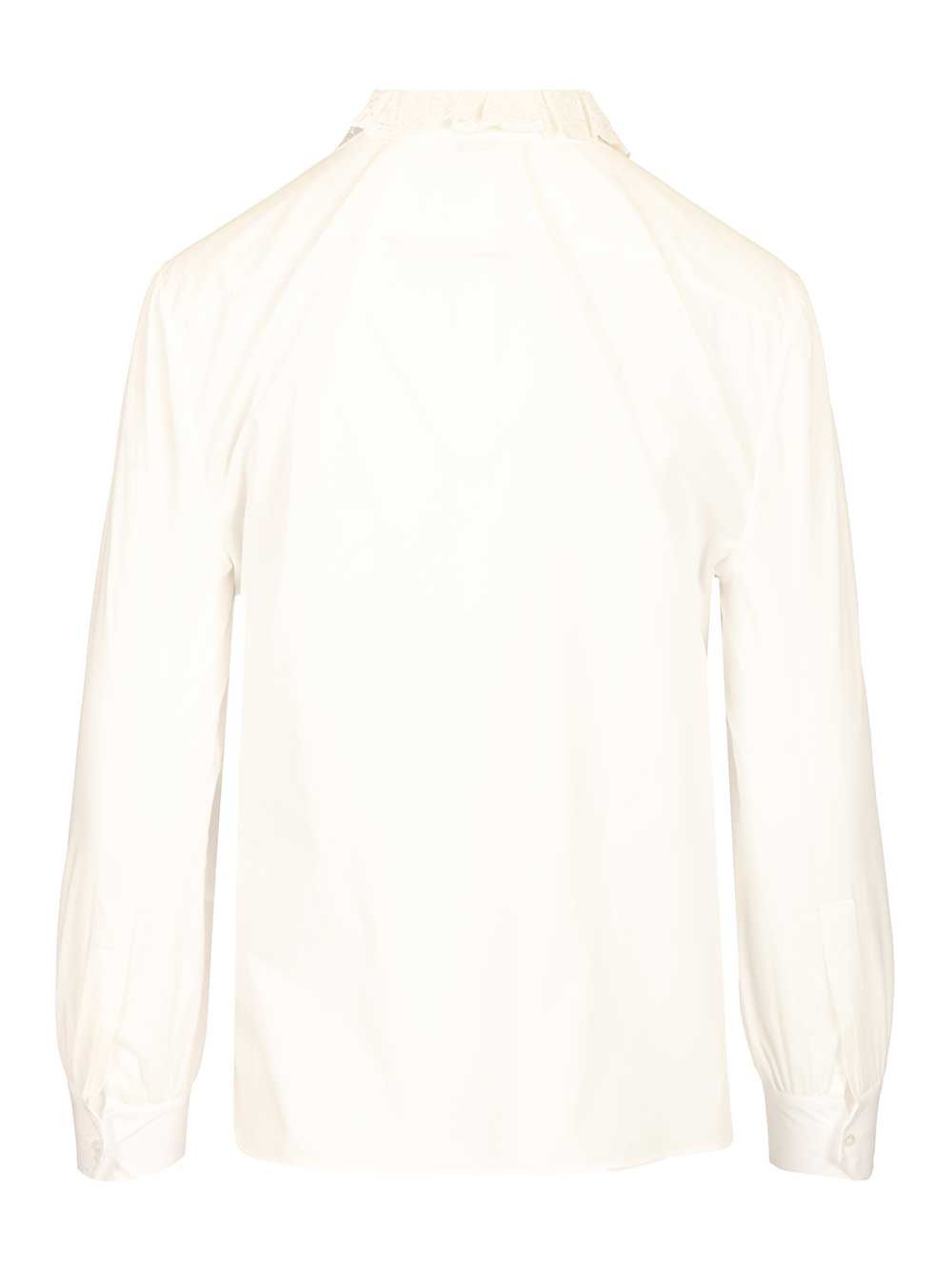 Saint Laurent Cotton Poplin Shirt Shirts - Bianco | 1cf84b4623366f2d643e8fc8880ac6c3221ab45a