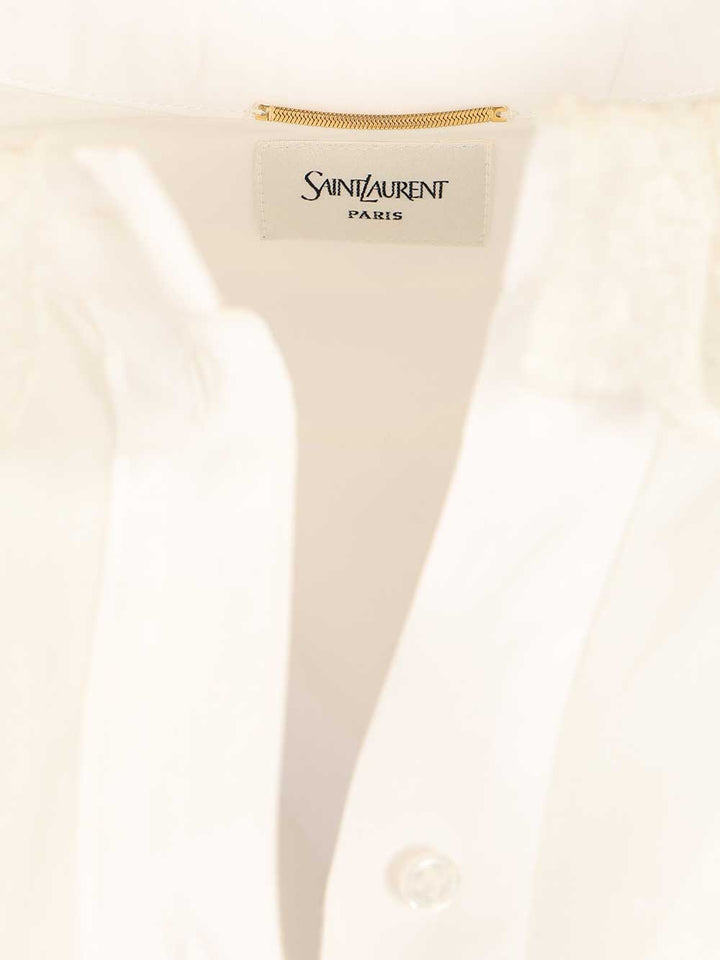 Saint Laurent Cotton Poplin Shirt Shirts - Bianco | f4390f1bac4d056995ca8a8056f4d5eb839800f7