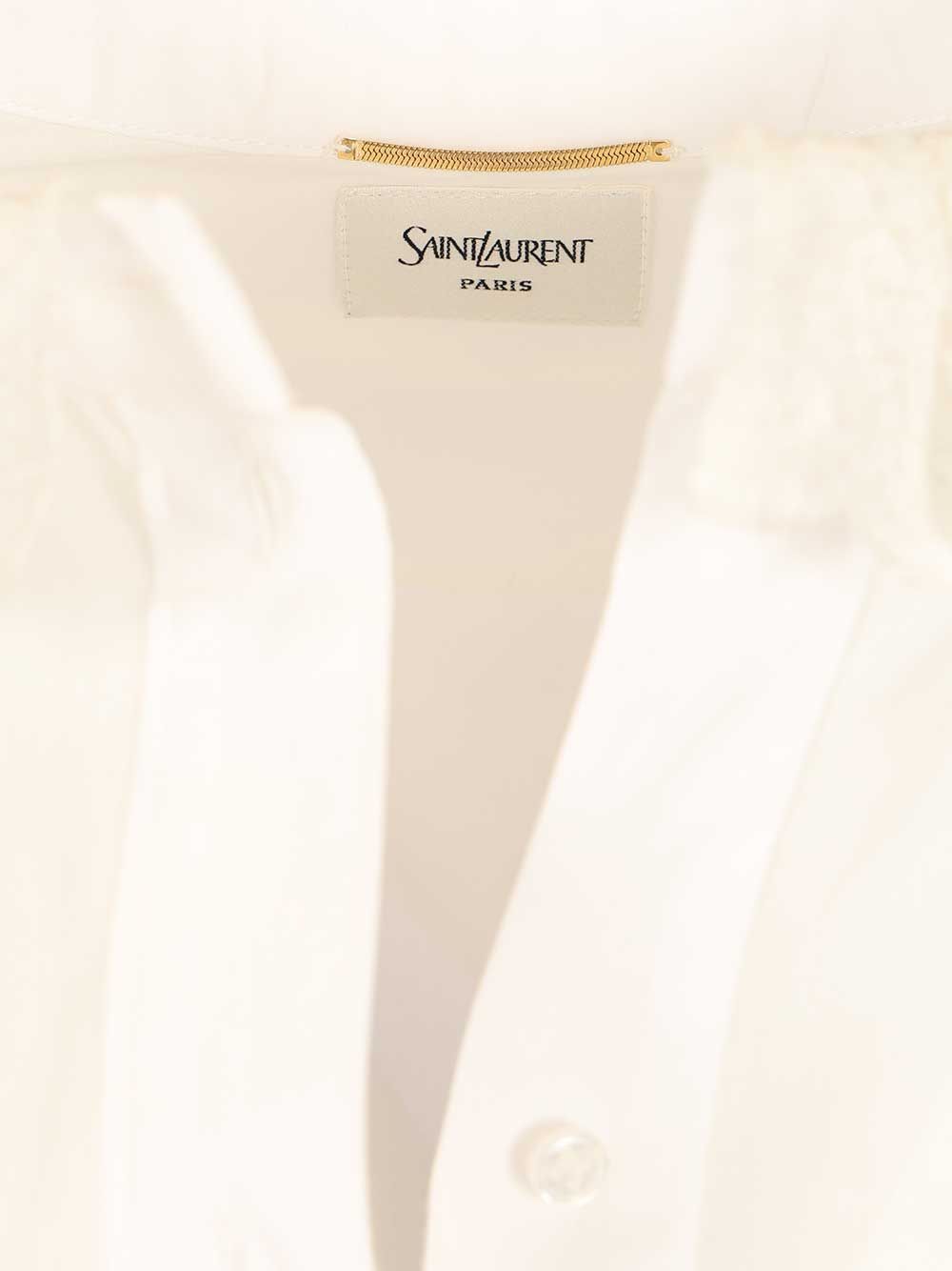 Saint Laurent Cotton Poplin Shirt Shirts - Bianco | c6169ed366d188f173c8735db0dac593f148fa19