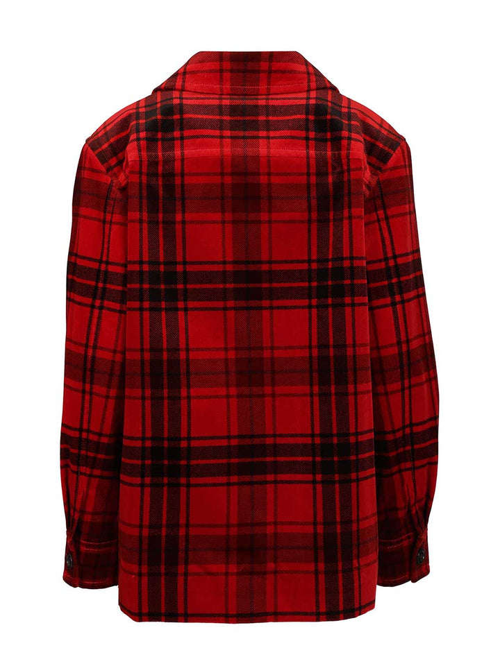 Saint Laurent Tartan Velvet Jacket Shirts - Rosso | a99c5c0d313e59f7fed444fbc715e66a5998ec9e
