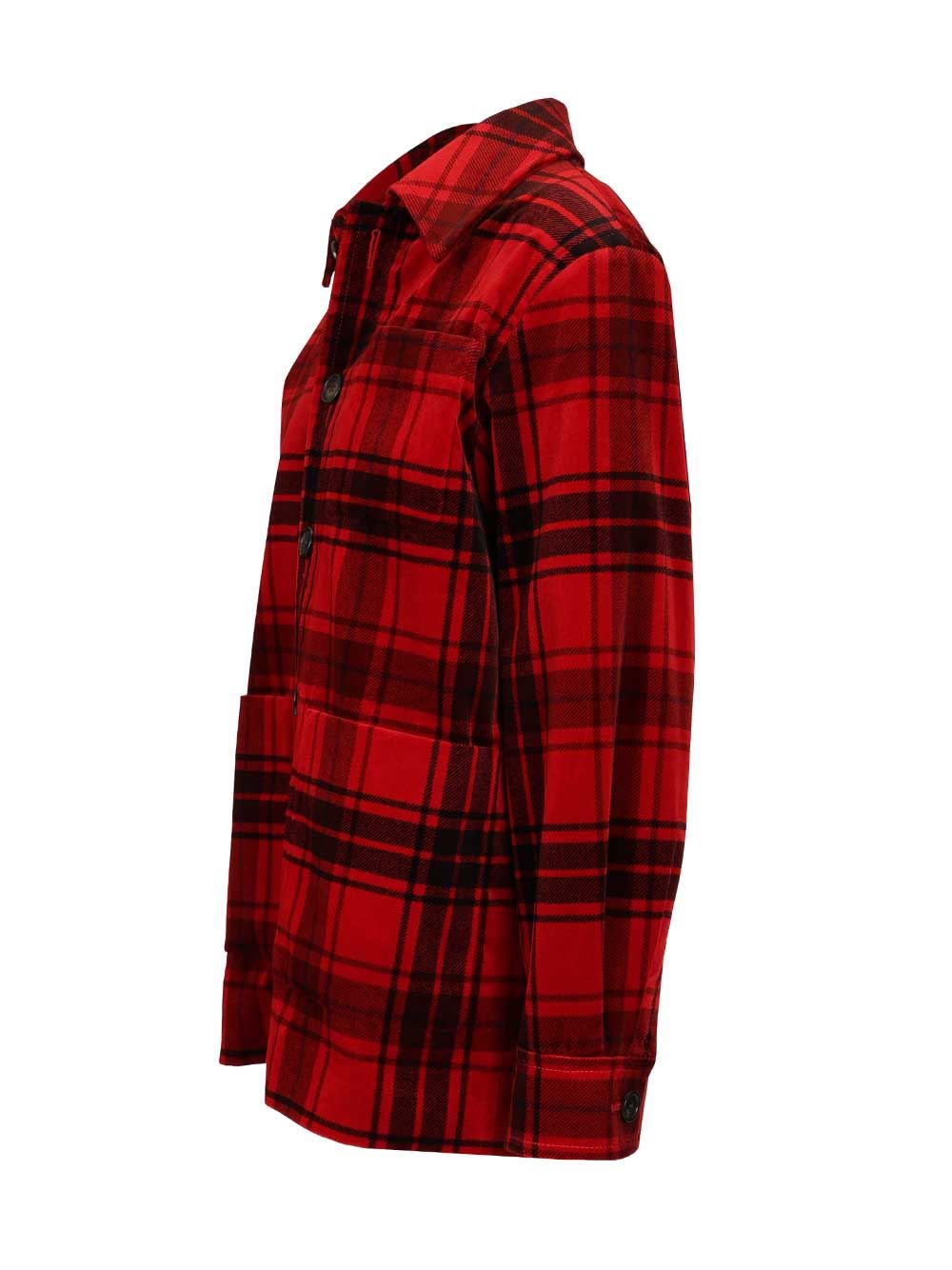 Saint Laurent Tartan Velvet Jacket Shirts - Rosso | 885615cbc13fbda8d1ee36e929f782cb58f97553