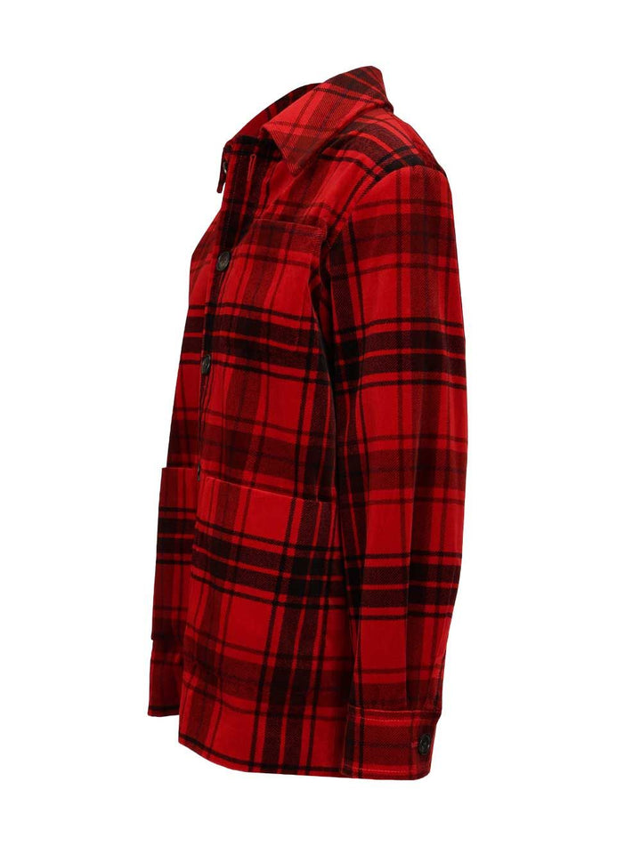 Saint Laurent Tartan Velvet Jacket Shirts - Rosso | 885615cbc13fbda8d1ee36e929f782cb58f97553
