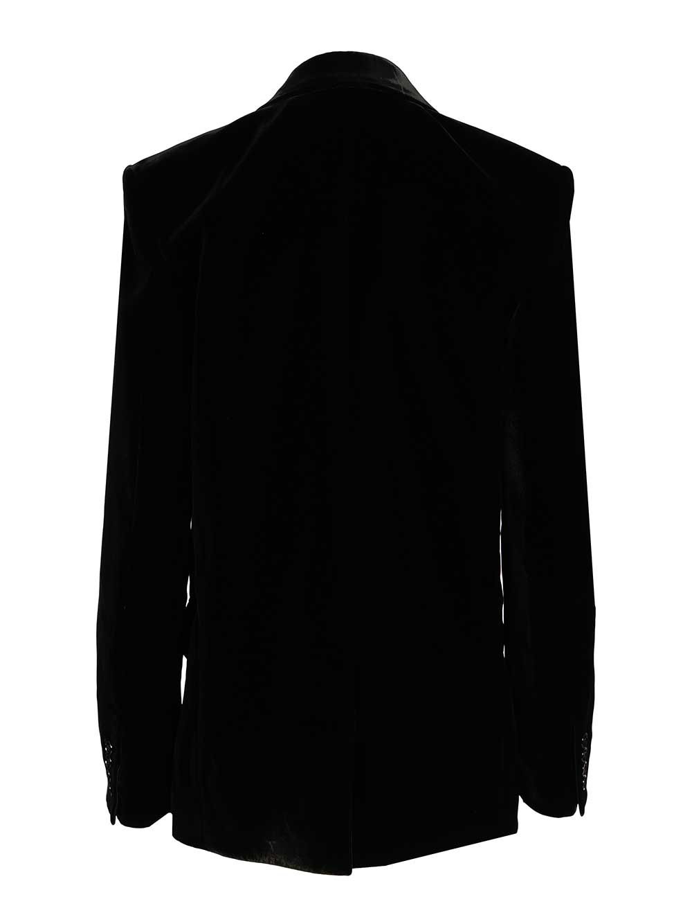 Saint Laurent Cassandre Double-Breasted Jacket Giacche - Nero | 0021dd8fdbab9373579b9cd6b7ecec7bcf569b9c
