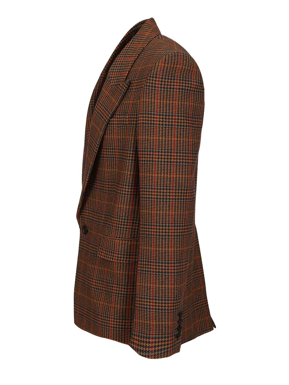 Saint Laurent Prince Of Wales Wool Jacket Giacche - Marrone | 6c6861c5679b59cac4c82c971d98404fe614dfbe